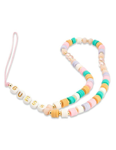 Zawieszka Do Telefonu 25 cm Guess Phone Strap Beads Heishi Różowy