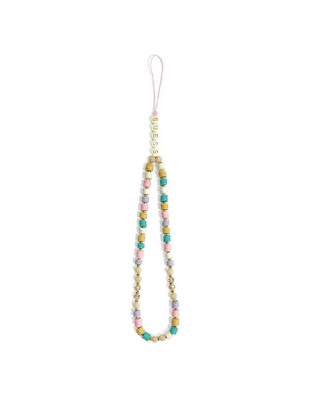 Zawieszka Do Telefonu 25 cm Guess Phone Strap Beads Heishi Różowy