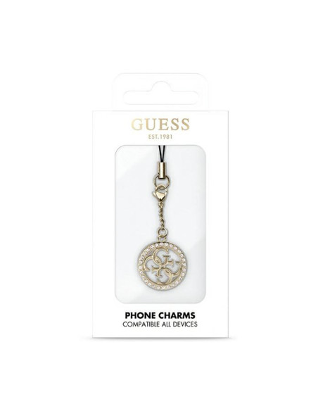 Zawieszka Do Telefonu Guess Phone Strap 4G Rhinestone Charm Złoty