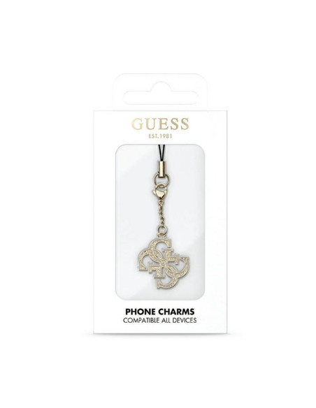 Zawieszka Do Telefonu Guess Phone Strap 4G Glitter Charm Złoty