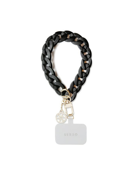 Pasek Uniwersalny Do Telefonu Guess Universal Big Hand Strap Acrylic 4G Charm Czarny