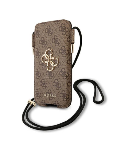 Torebka Na Telefon L Max 6.7 " Guess 4G Big Metal Logo Pouch Brązow