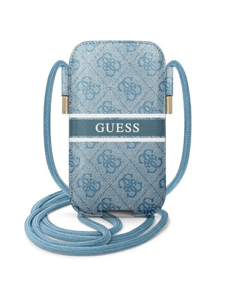 Torebka Na Telefon S / M Max 6.1 " Guess 4G Printed Stripe Pouch Niebieski