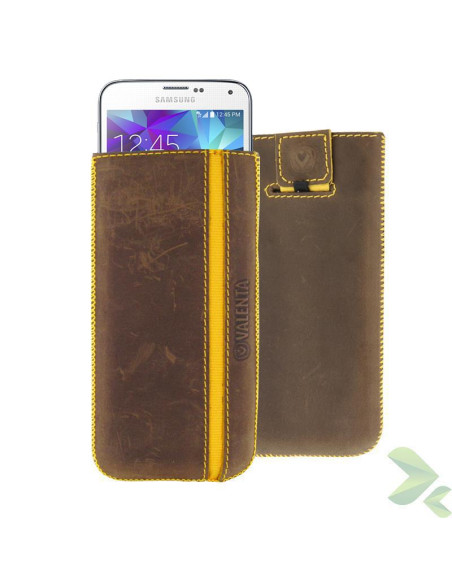 Etui Skórzane Wsuwka Valenta Pocket Stripe Vintage Brązowy