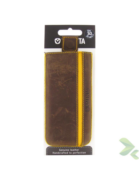 Etui Skórzane Wsuwka Valenta Pocket Stripe Vintage Brązowy