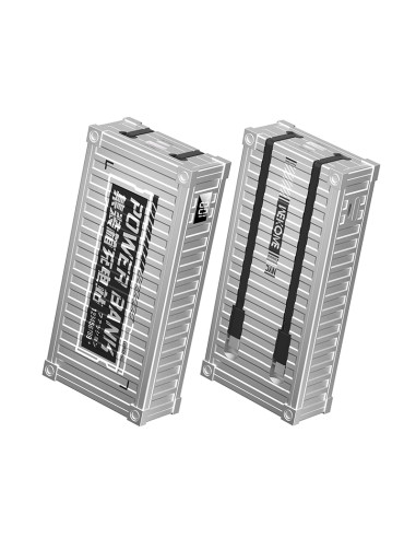 Powerbank 20000mAh Super Charging Z Wbudowanym Kablem USB-C & Lightning PD 20W + QC 22.5W Wekome Wp-341 Container Series Srebrny