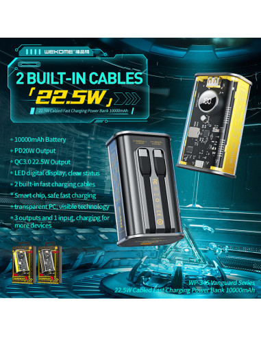 Powerbank 10000 mAh Fast Charging Z Wbudowanym...