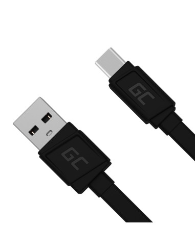 Kabel Przewód USB-C 25 cm Z Obsługą Szybkiego Ładowania Green Cell G cmatte Czarny