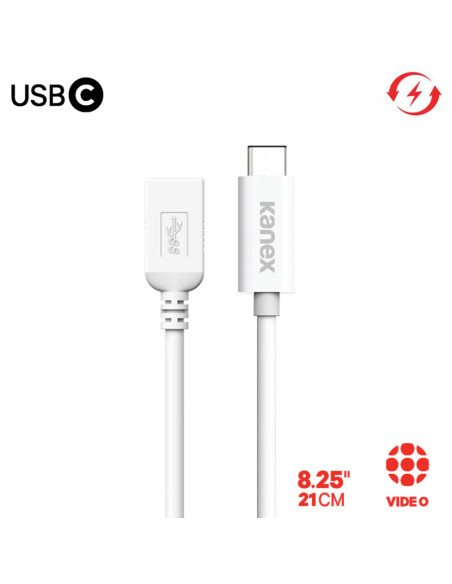 Przejściówka Z USB-C Na USB Żeński ( 21 cm ) Kanex Biały