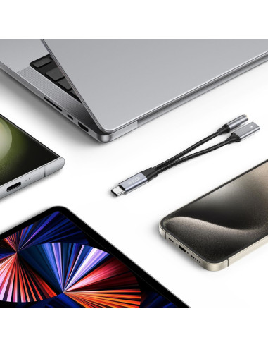 Kabel Adapter PD60W/6A USB-C / Mini Jack 3.5mm...