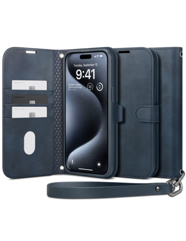 Etui Do iPhone 15 Pro Spigen Wallet ”S” Pro Niebieski