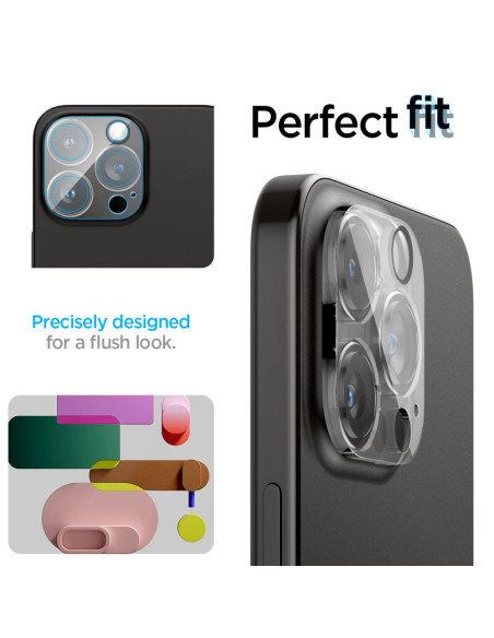 2x Osłona Aparatu Spigen Optik.Tr Camera Protector iPhone 14 Pro / Pro Max / 15 Pro / Pro Max Przezroczysty