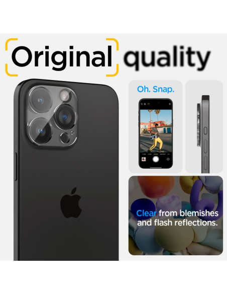 2x Osłona Aparatu Spigen Optik.Tr Camera Protector iPhone 14 Pro / Pro Max / 15 Pro / Pro Max Przezroczysty