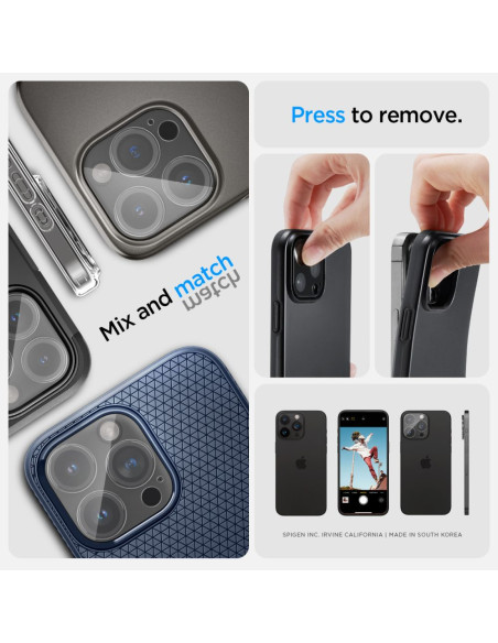 2x Osłona Aparatu Spigen Optik.Tr Camera Protector iPhone 14 Pro / Pro Max / 15 Pro / Pro Max Przezroczysty