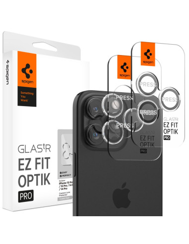 2x Osłona Aparatu Spigen Optik.Tr ”Ez Fit” Camera Protector iPhone 14 Pro / Pro Max / 15 Pro / Pro Max