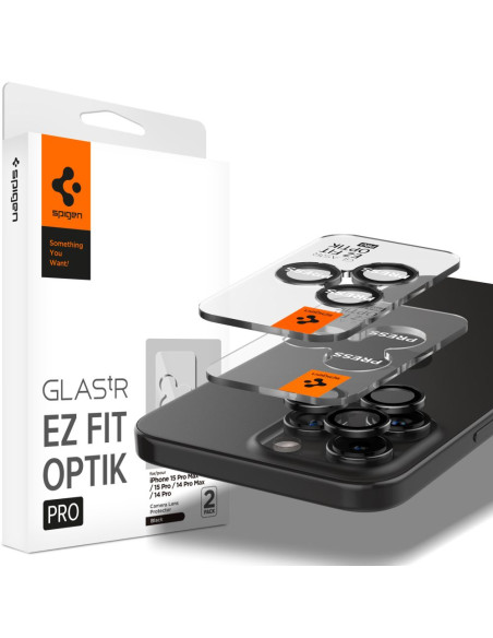 2x Osłona Aparatu Spigen Optik.Tr ”Ez Fit” Camera Protector iPhone 14 Pro / Pro Max / 15 Pro / Pro Max