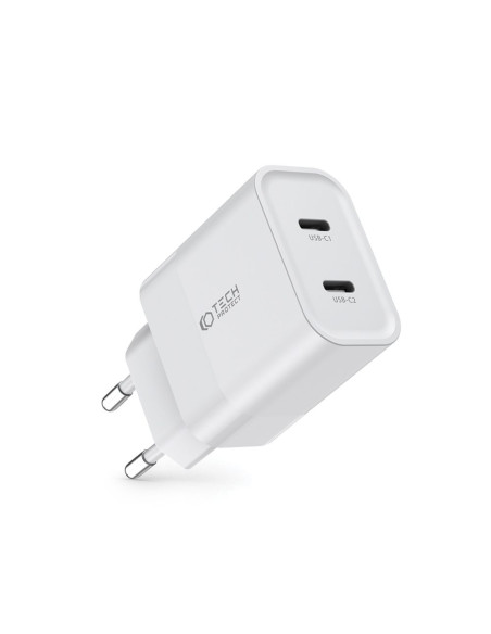 ŁaDowarka sieciowa 2-Porty C20W PD20W Tech-Protect Biały