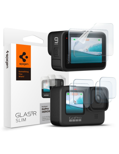 2x Szkło Hartowane Spigen Glas.Tr Slim + Film Gopro Hero 9 / 10 / 11 / 12