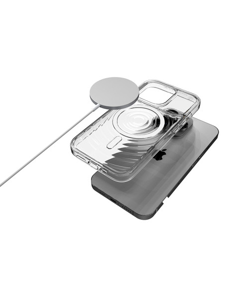Etui antystresowe do iPhone 15 Pro Max STM Reawaken Ripple MagSafe Przezroczysty