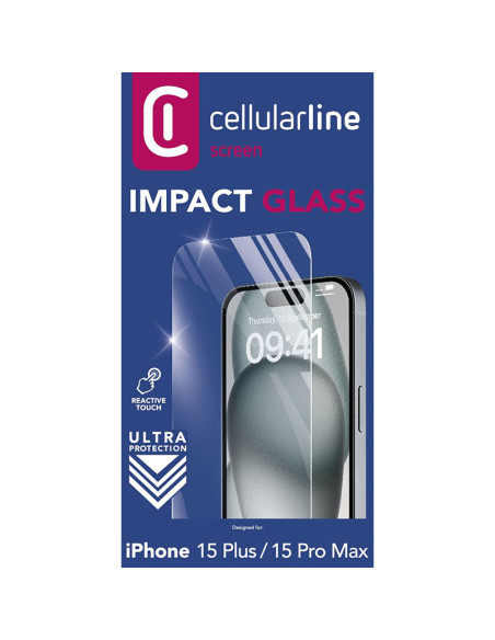 Hartowane szkło ochronne iPhone 15 Plus / 15 Pro Max Cellularline Impact Glass
