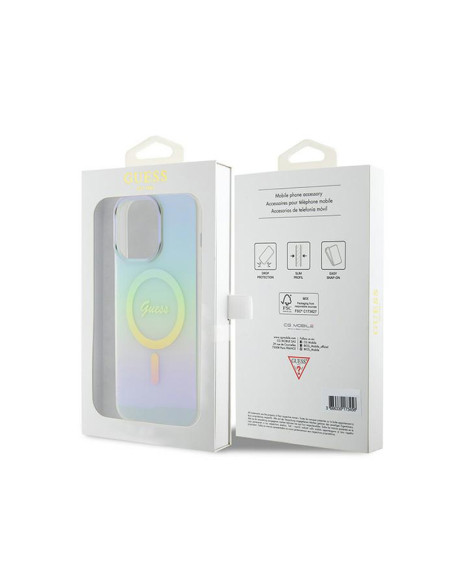 Etui Do iPhone 15 Pro Max Guess IML Iridescent MagSafe Wielokolorowy