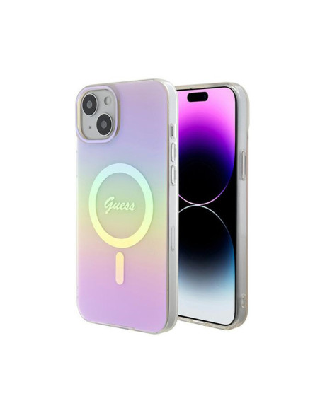 Etui Do iPhone 15 Plus Guess IML Iridescent MagSafe Różowy