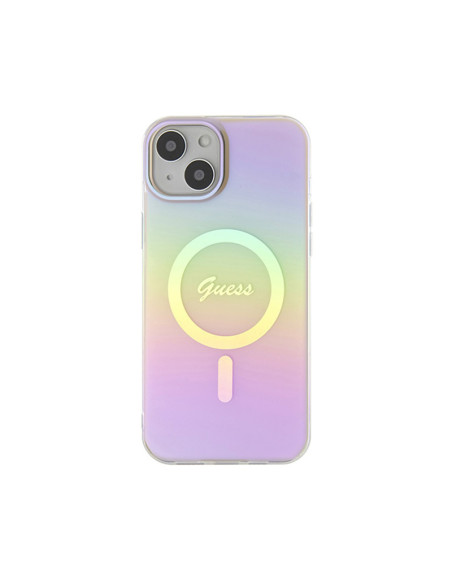 Etui Do iPhone 15 Plus Guess IML Iridescent MagSafe Różowy