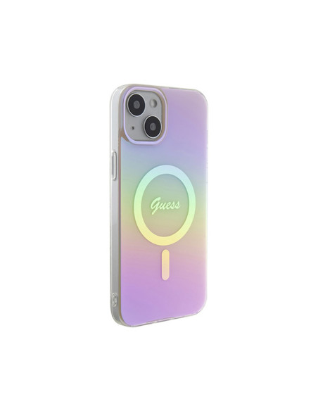 Etui Do iPhone 15 Plus Guess IML Iridescent MagSafe Różowy