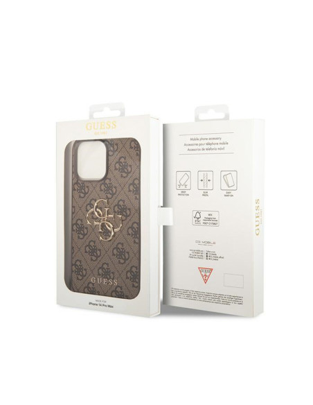 Etui Do iPhone 15 Pro Max Guess 4G Big Metal Logo Brązowy