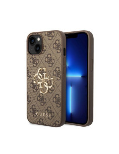 Etui Do iPhone 15 Plus Guess 4G Big Metal Logo Brązowy