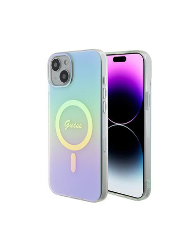 Etui Do iPhone 15 Plus Guess IML Iridescent MagSafe Wielokolorowy