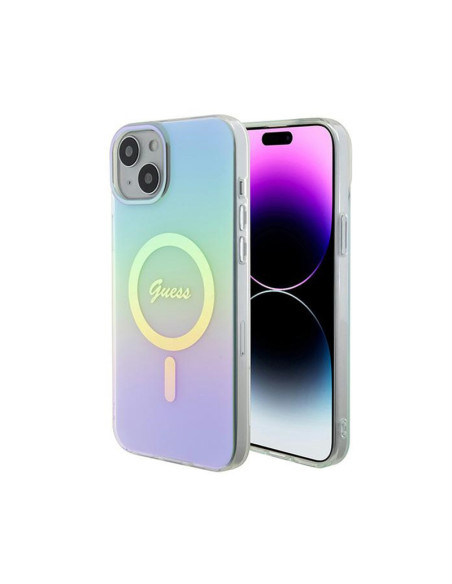 Etui Do iPhone 15 Plus Guess IML Iridescent MagSafe Wielokolorowy