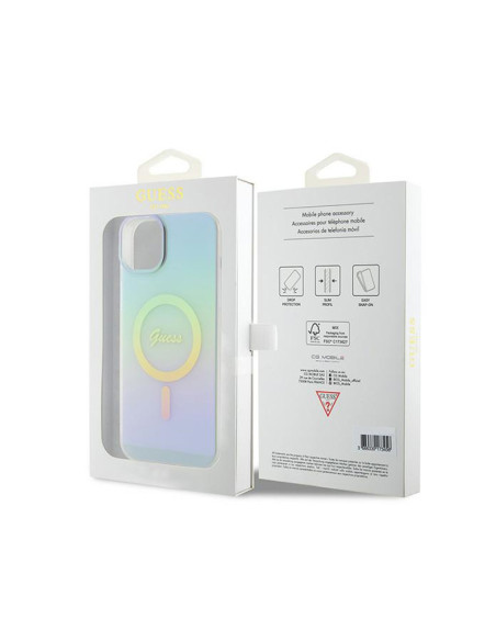 Etui Do iPhone 15 Plus Guess IML Iridescent MagSafe Wielokolorowy