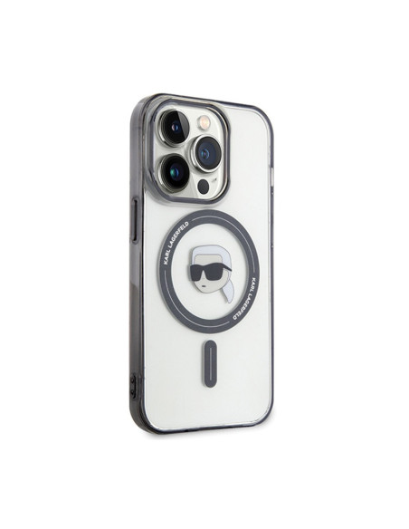 Etui Do iPhone 15 Pro Max Karl Lagerfeld IML Karl Head MagSafe Przezroczysty