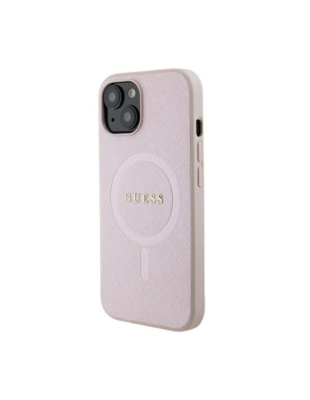 Etui Do iPhone 15 Plus Guess Saffiano MagSafe Różowy