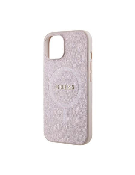 Etui Do iPhone 15 Plus Guess Saffiano MagSafe Różowy