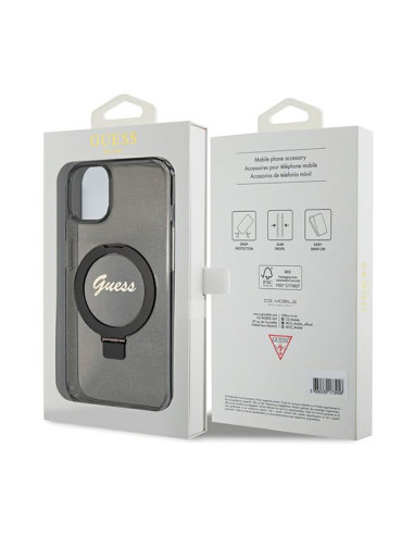 Etui Do iPhone 15 Plus Guess Ring Stand Script...