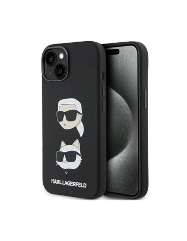 Etui Do iPhone 15 Plus Karl Lagerfeld Silicone Karl & Choupette Heads Czarny