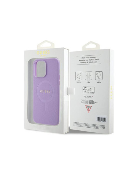 Etui Do iPhone 15 Pro Max Guess Saffiano MagSafe Fioletowy