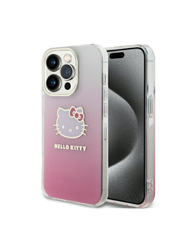 Etui Do iPhone 15 Pro Max Hello Kitty IML Gradient Electrop Kitty Head Różowy