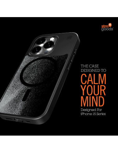 Etui antystresowe do iPhone 15 Pro STM Relax Sand MagSafe Czarny