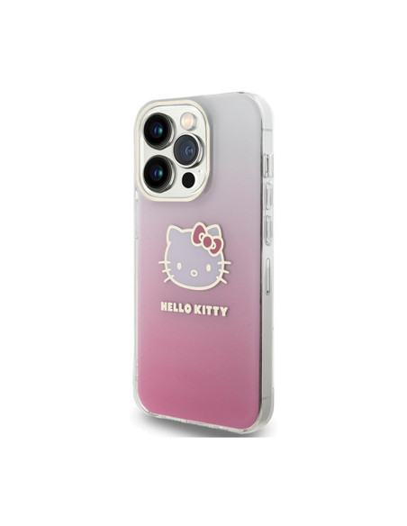 Etui Do iPhone 15 Pro Max Hello Kitty IML Gradient Electrop Kitty Head Różowy