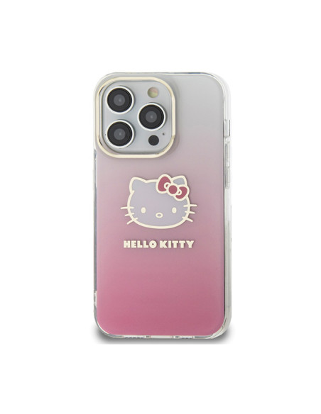 Etui Do iPhone 15 Pro Max Hello Kitty IML Gradient Electrop Kitty Head Różowy