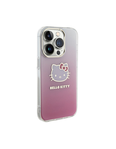 Etui Do iPhone 15 Pro Max Hello Kitty IML Gradient Electrop Kitty Head Różowy