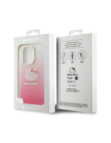Etui Do iPhone 15 Pro Max Hello Kitty IML Gradient Electrop Kitty Head Różowy