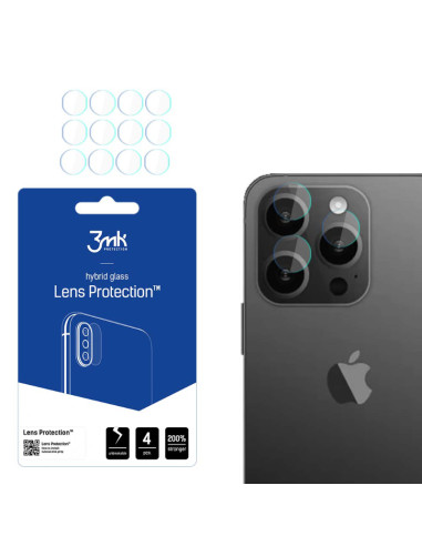 4x Szkło na obiektyw aparatu iPhone 15 Pro 3mk Lens Protection