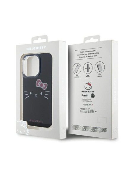 Etui Do iPhone 15 Pro Max Hello Kitty IML Kitty Face Czarny