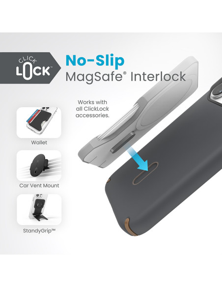 Etui Do iPhone 15 Pro Speck Presidio2 Pro ClickLock & MagSafe Szary