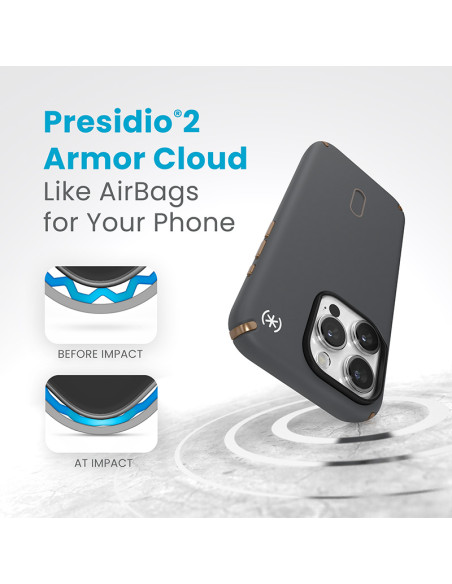 Etui Do iPhone 15 Pro Speck Presidio2 Pro ClickLock & MagSafe Szary