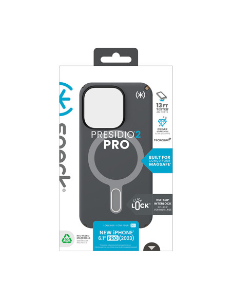 Etui Do iPhone 15 Pro Speck Presidio2 Pro ClickLock & MagSafe Szary